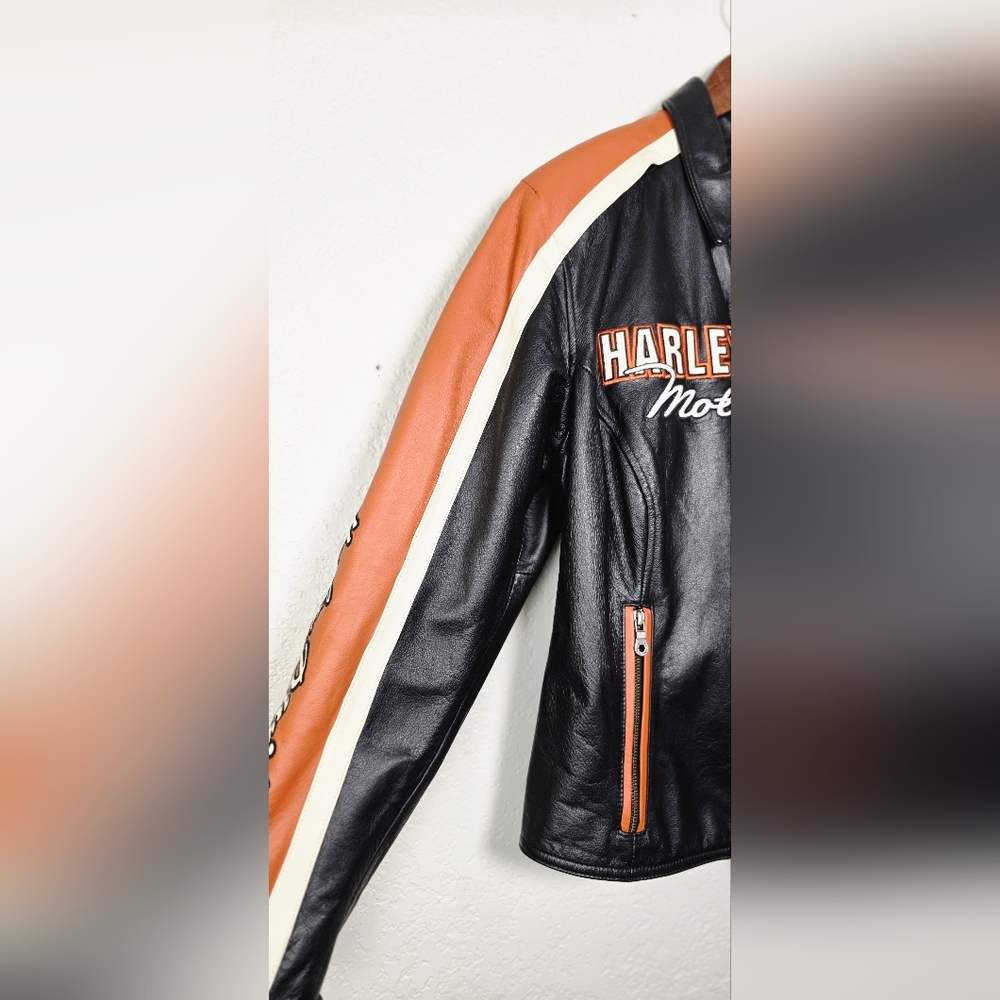 Harley Davidson Women's Bikercore Motorcycle Leather Jacket - Size 1W (18/20) - Picture 9 of 17